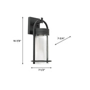 AFX Lighting Langston 1Lt LED 17"H Outdoor Sconce, Black/Clear