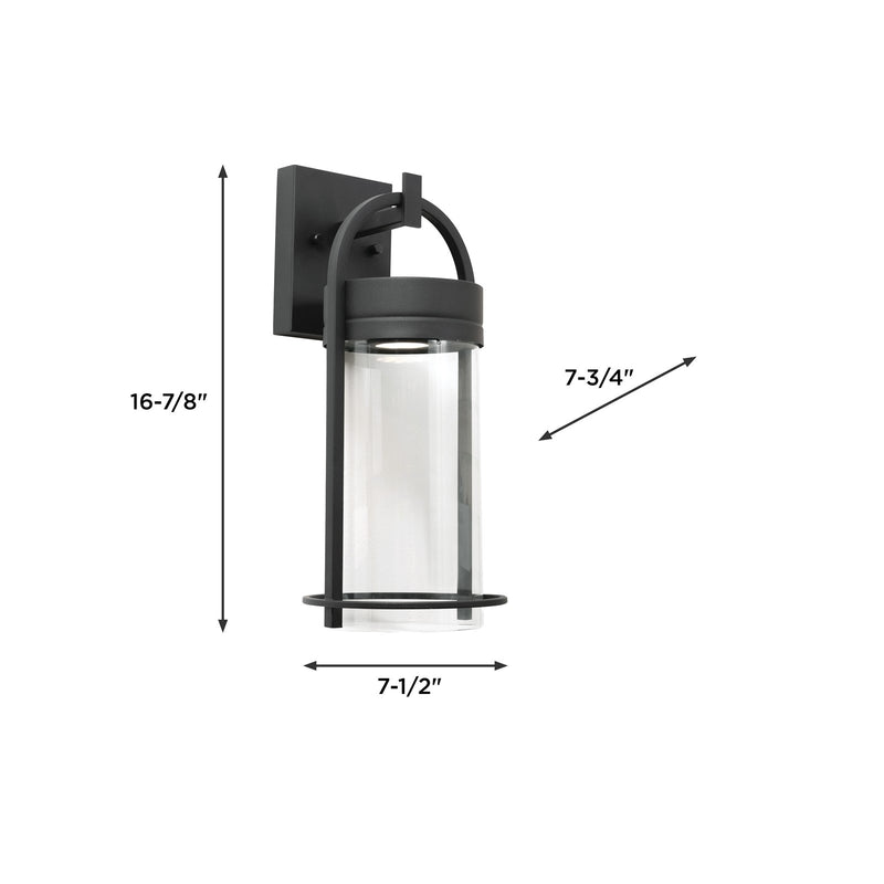 AFX Lighting Langston 1Lt LED 17"H Outdoor Sconce, Black/Clear