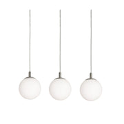 AFX Lighting Loretto 36in 3-Light Linear Pendant | Modern Satin Nickel and White Glass | Kitchen Island & Dining Room | Model LRTP07MBSNLNR3