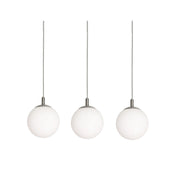 AFX Lighting Loretto 36in 3-Light Linear Pendant | Modern Satin Nickel and White Glass | Kitchen Island & Dining Room | Model LRTP07MBSNLNR3