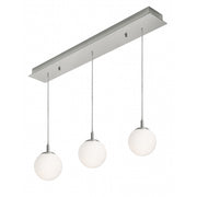 AFX Lighting Loretto 36in 3-Light Linear Pendant | Modern Satin Nickel and White Glass | Kitchen Island & Dining Room | Model LRTP07MBSNLNR3