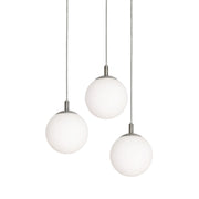 AFX Lighting Loretto 18in 3-Light Round Pendant | Satin Nickel and White Glass | Kitchen Island & Dining Room | 18 x 18 x 7 in | Model LRTP07MBSNRND3
