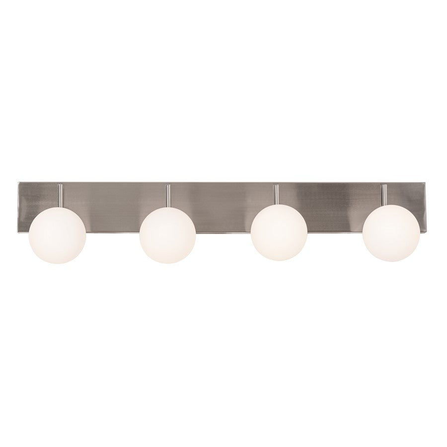 AFX Lighting Metropolitan 4 Light Vanity, Satin Nickel/White