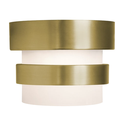 AFX Lighting Miami 1 Light Flush Mount, Antique Brass/White