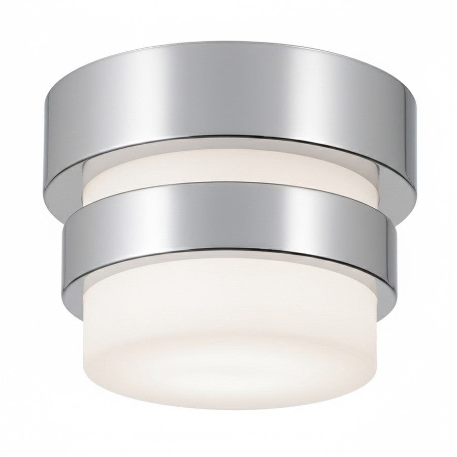 AFX Lighting Miami 1 Light Flush Mount, Polished Chrome/White - MIAF05LAJUDPC
