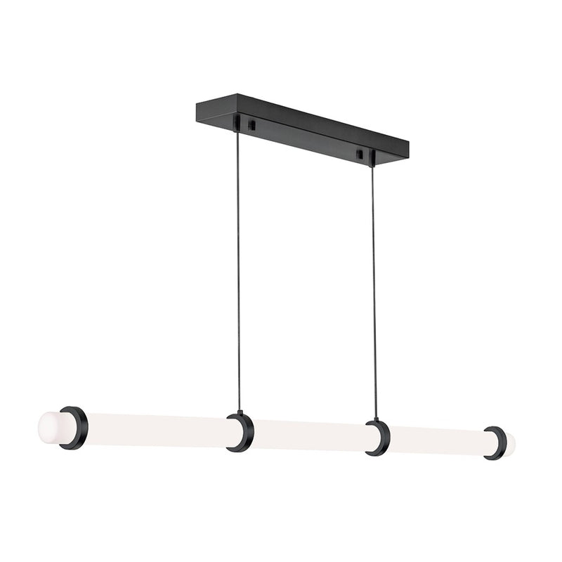 AFX Lighting Miami 1 Light Linear Pendant, Black/White - MIAP0348LAJUDBK