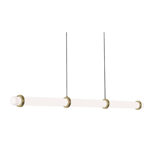 AFX Lighting Miami 1Lt Linear Pendant, Antique Brass/White