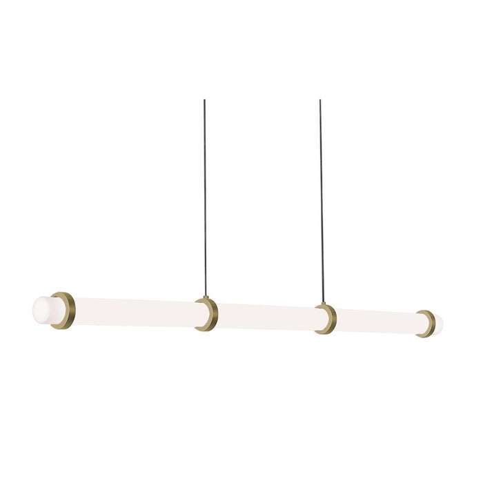 AFX Lighting Miami 1Lt Linear Pendant, Antique Brass/White