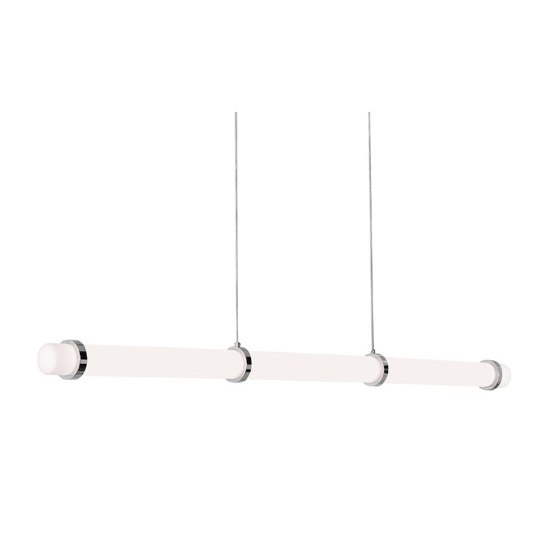 AFX Lighting Miami 1Lt Linear Pendant, Polished Chrome/White