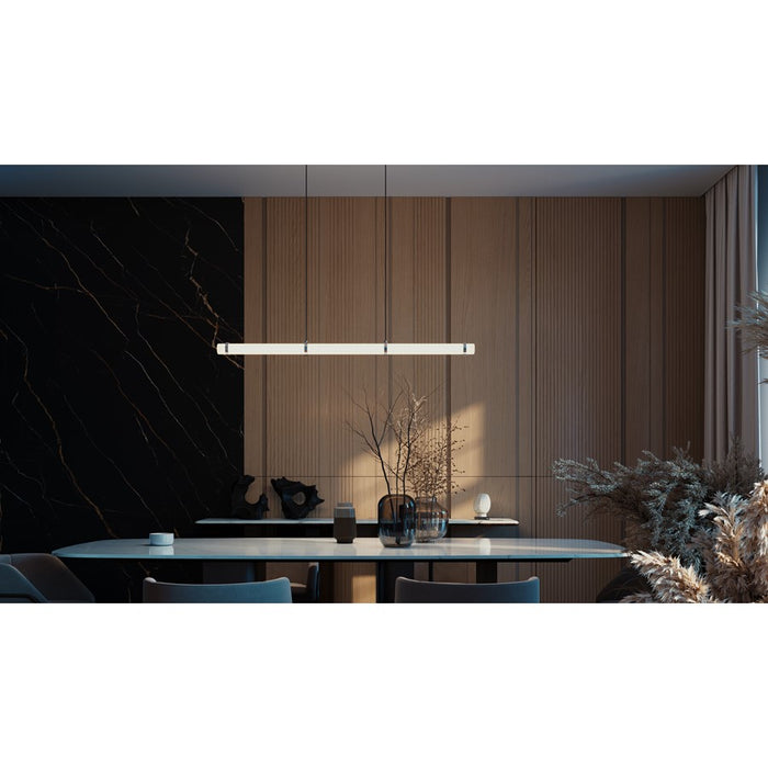AFX Lighting Miami 1Lt Linear Pendant, Polished Chrome/White