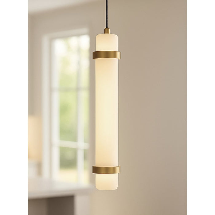 AFX Lighting Miami 1 Light 15" Pendant, Black/White