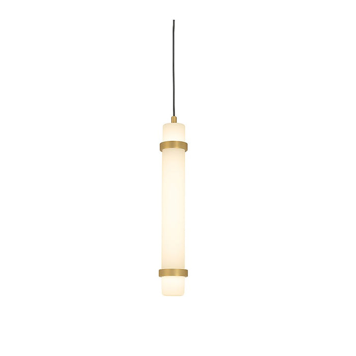 AFX Lighting Miami 1 Light 15" Pendant, Antique Brass/White
