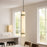AFX Lighting Miami 1 Light 15" Pendant, Antique Brass/White