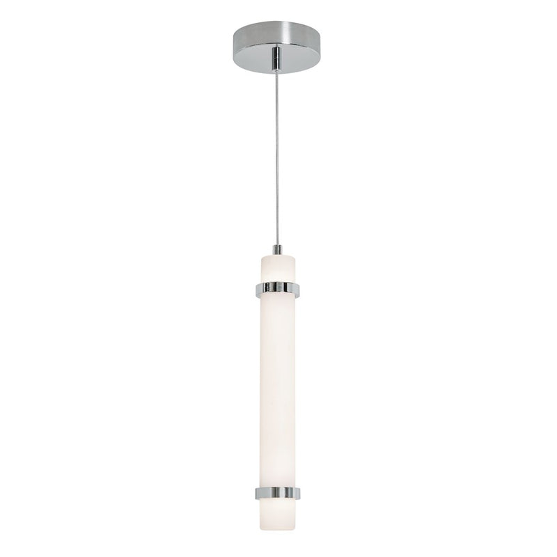 AFX Lighting Miami 1 Light 15" Pendant, Polished Chrome/White - MIAP15LAJUDPC