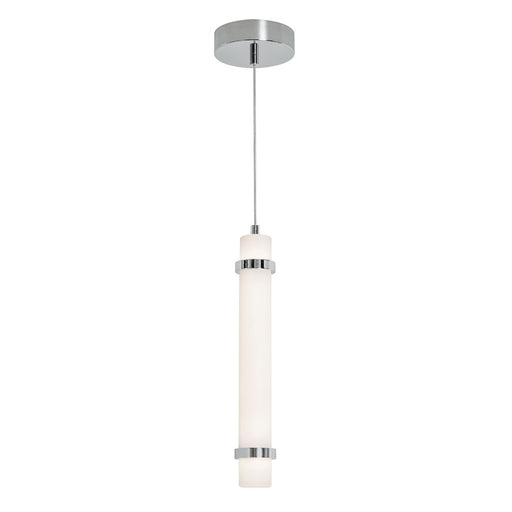 AFX Lighting Miami 1 Light 15" Pendant, Polished Chrome/White - MIAP15LAJUDPC