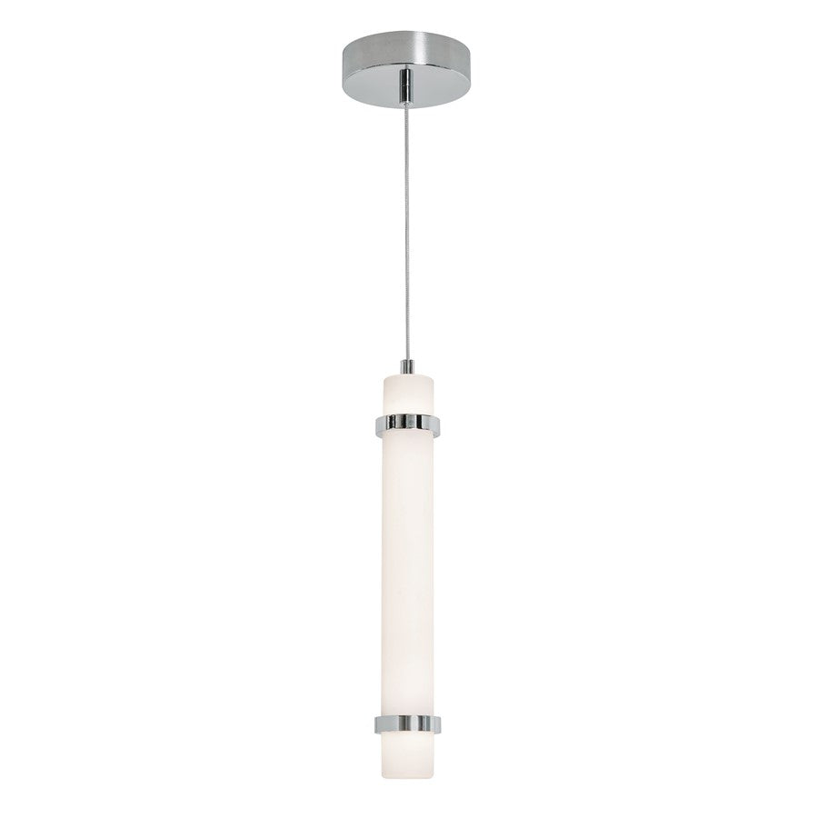 AFX Lighting Miami 1 Light 15" Pendant, Polished Chrome/White - MIAP15LAJUDPC