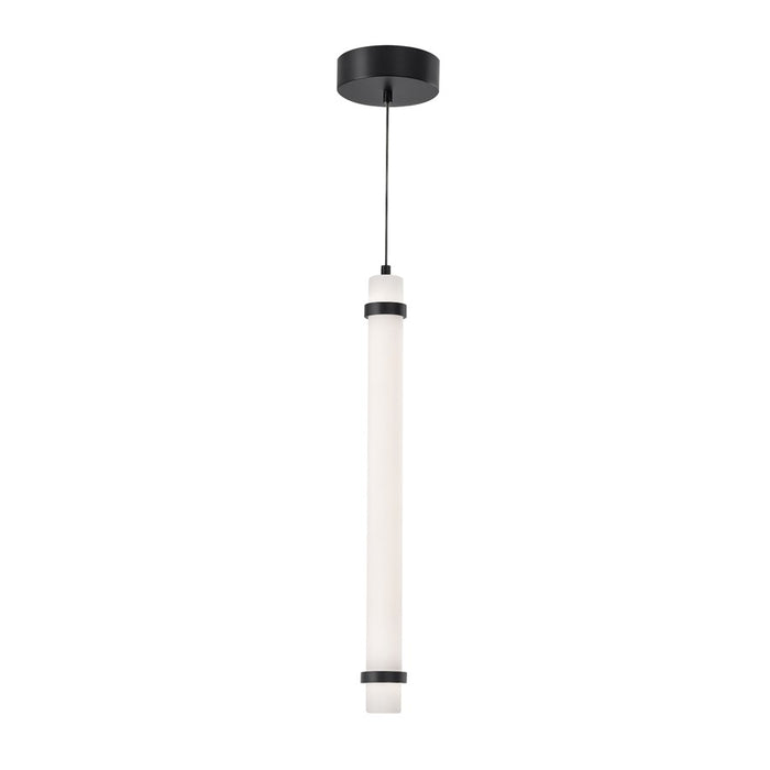 AFX Lighting Miami 1 Light 24" Pendant, Black/White - MIAP24LAJUDBK