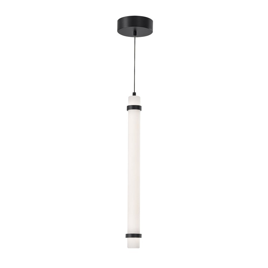 AFX Lighting Miami 1 Light 24" Pendant, Black/White - MIAP24LAJUDBK