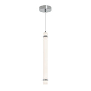 AFX Lighting Miami 1 Light 24" Pendant, Polished Chrome/White - MIAP24LAJUDPC