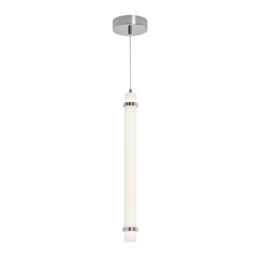 AFX Lighting Miami 1 Light 24" Pendant, Polished Chrome/White - MIAP24LAJUDPC