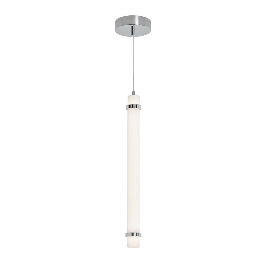 AFX Lighting Miami 1 Light 24" Pendant, Polished Chrome/White - MIAP24LAJUDPC