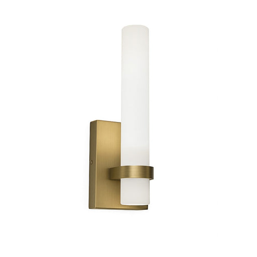 AFX Lighting Miami 1 Light Sconce, Light Antique Brass/White