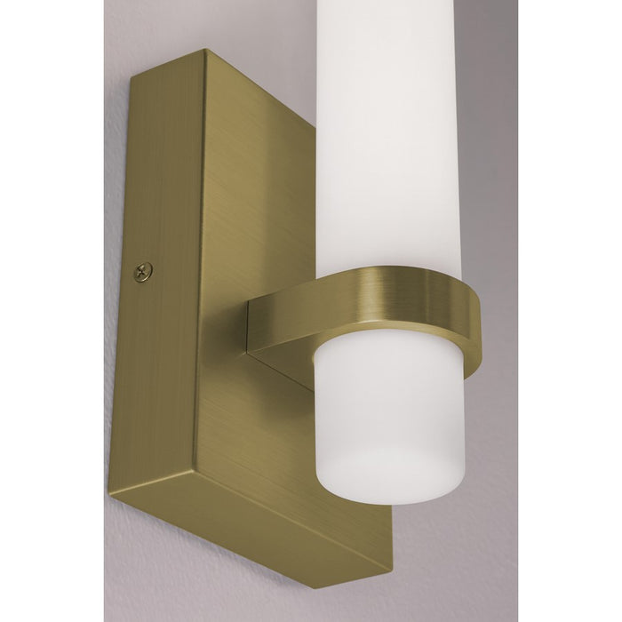 AFX Lighting Miami 1 Light Sconce, Light Antique Brass/White