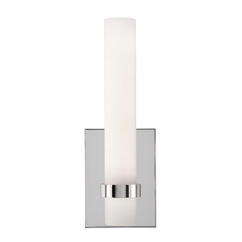 AFX Lighting Miami 1 Light Sconce, Polished Chrome/White - MIAS0513LAJUDPC