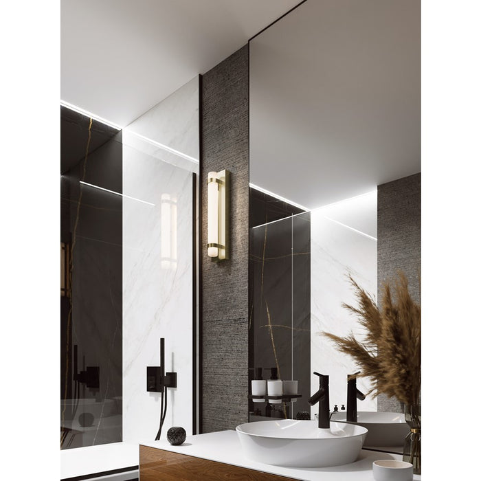 AFX Lighting Miami 1 Light 18" Vanity, Antique Brass/White