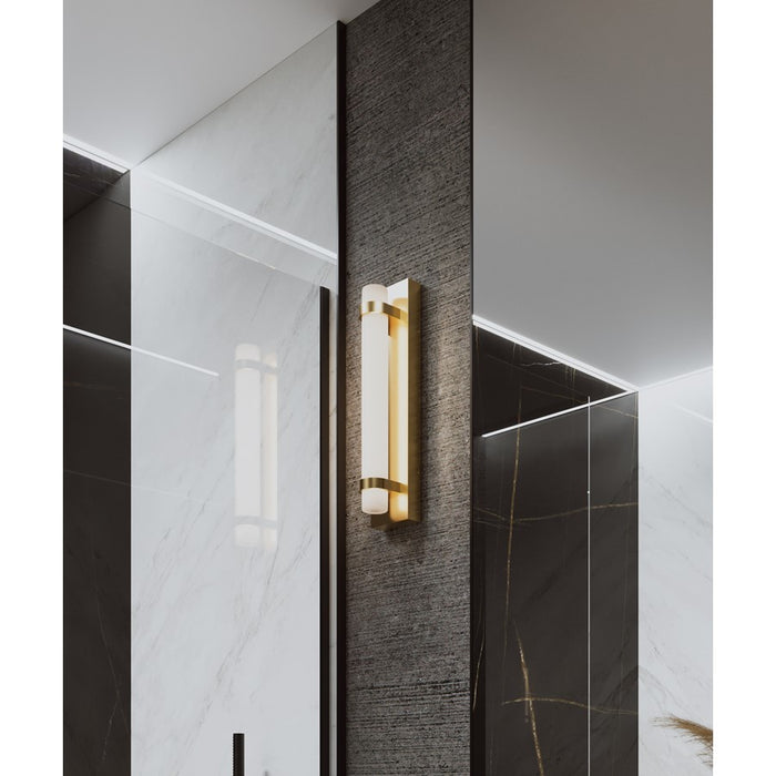 AFX Lighting Miami 1 Light 18" Vanity, Antique Brass/White
