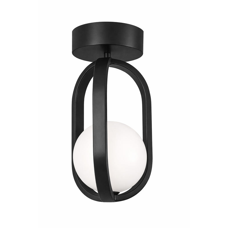AFX Lighting Milan 7'' 1Lt LED Flush Mount, Black/White