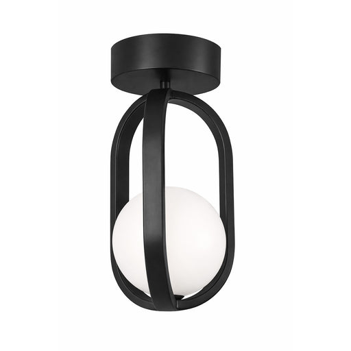 AFX Lighting Milan 7'' 1Lt LED Flush Mount, Black/White