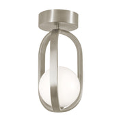 AFX Lighting Milan 7'' 1Lt LED Flush Mount, Satin Nickel/White