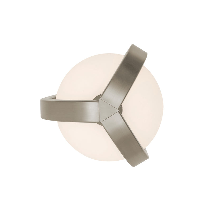 AFX Lighting Milan 7'' 1Lt LED Flush Mount, Satin Nickel/White