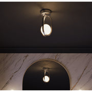 AFX Lighting Milan 7'' 1Lt LED Flush Mount, Satin Nickel/White