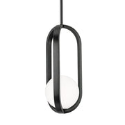 AFX Lighting Milan 7'' 1Lt LED Pendant, Black/White