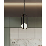 AFX Lighting Milan 7'' 1Lt LED Pendant, Black/White