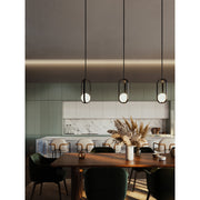 AFX Lighting Milan 7'' 1Lt LED Pendant, Black/White