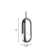 AFX Lighting Milan 7'' 1Lt LED Pendant, Black/White