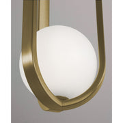 AFX Lighting Milan 7'' 1Lt LED Pendant, Light Antique Brass/Wht