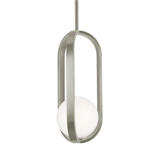 AFX Lighting Milan 7'' 1Lt LED Pendant, Satin Nickel/White