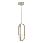 AFX Lighting Milan 7'' 1Lt LED Pendant, Satin Nickel/White