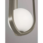 AFX Lighting Milan 7'' 1Lt LED Pendant, Satin Nickel/White