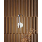 AFX Lighting Milan 7'' 1Lt LED Pendant, Satin Nickel/White