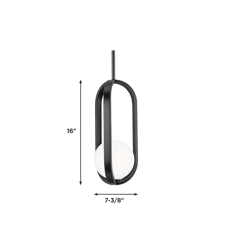 AFX Lighting Milan 7'' 1Lt LED Pendant, Satin Nickel/White