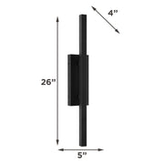 AFX Mono 26in 1-Light Outdoor Wall Sconce | Modern Black and White Acrylic | Patio & Entryway | 5 x 4 x 26 in | Model MNOW0526LAJUDBK