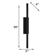 AFX Mono 38in 1-Light Outdoor Wall Sconce | Modern Black and White Acrylic | Patio & Entryway | 5 x 4 x 38 in | Model MNOW0538LAJUDBK