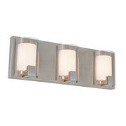 AFX Mesa 20in 3-Light LED Vanity Light | Transitional Satin Nickel and Clear Glass | Bathroom & Powder Room | Model MSAV2007LAJUDSN