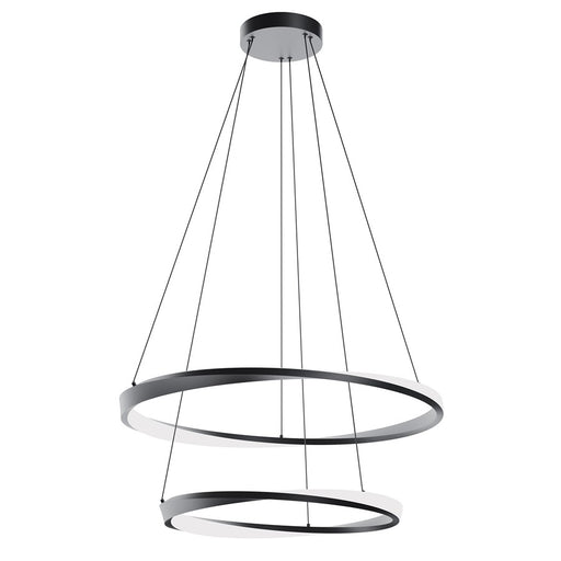 AFX Lighting Oberon 2 Light 32" Pendant, Black/White
