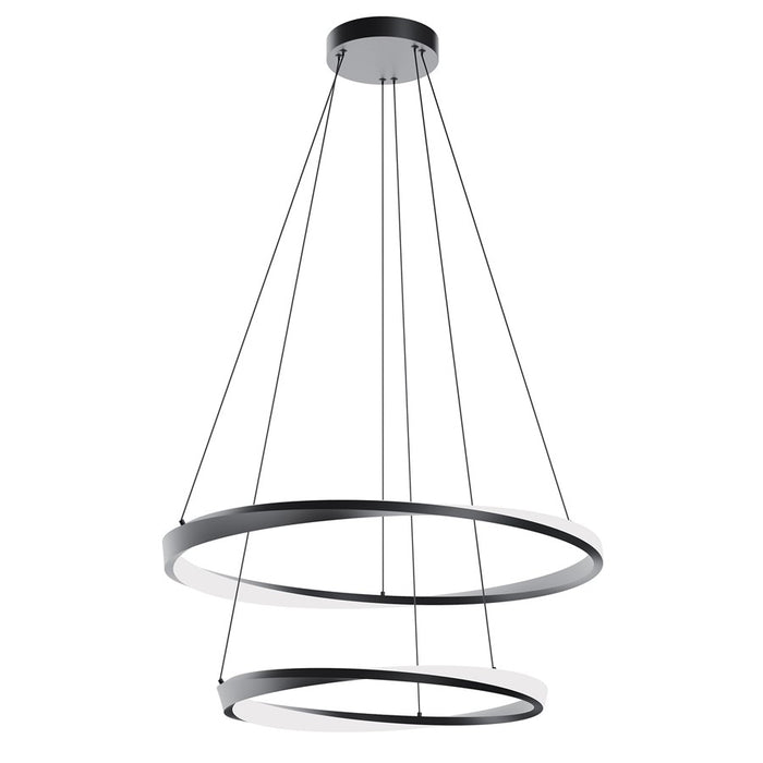 AFX Lighting Oberon 2 Light 32" Pendant, Black/White